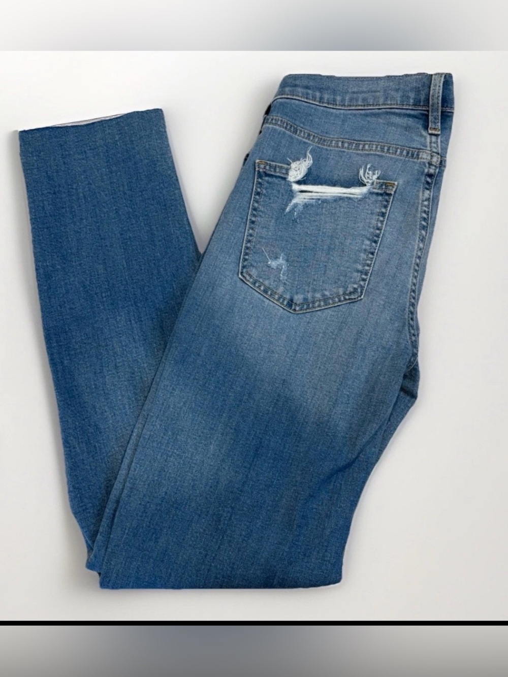Gap Vintage Slim Mid Rise Jeans New With Tags Size 28 Tall Distressed Denim - Picture 3 of 14